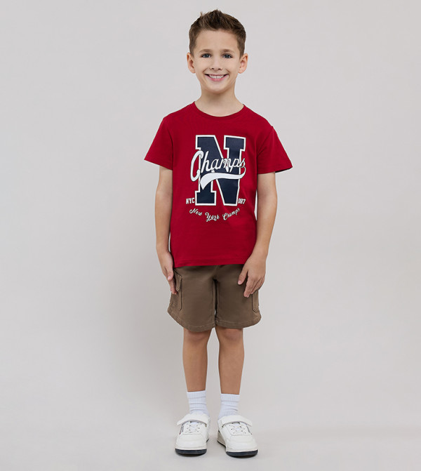 أر آند بي  varsity-graphics - أحمر T-shirts