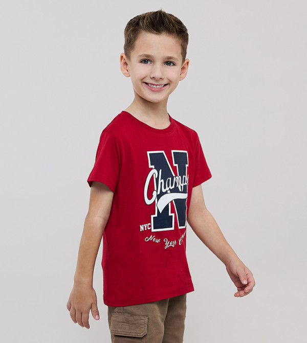 أر آند بي  varsity-graphics - أحمر T-shirts