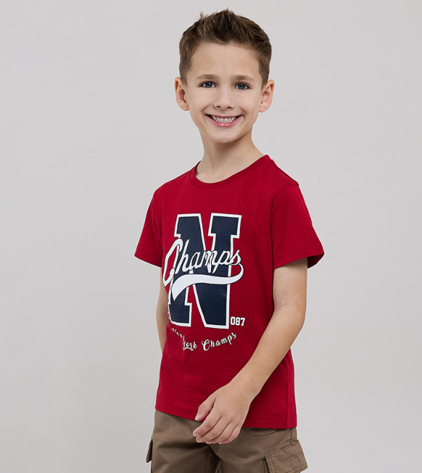 أر آند بي  varsity-graphics - أحمر T-shirts