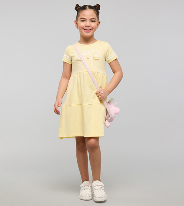 R&B  Dresses - Yellow Casual Dress