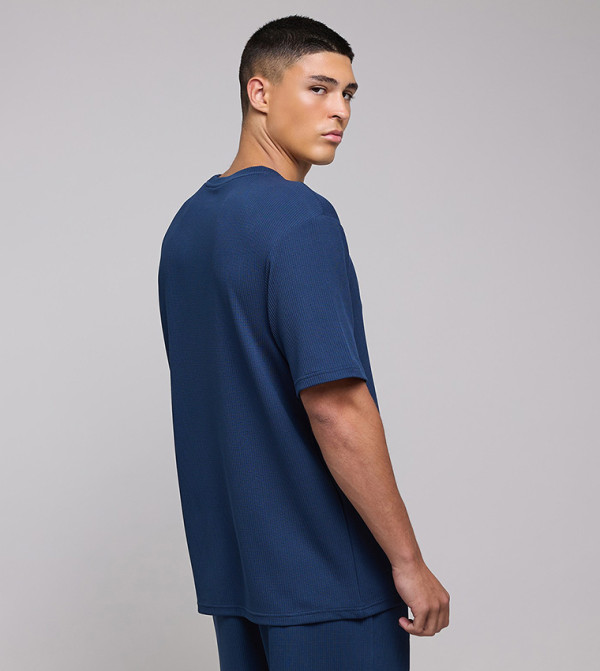 R&B workwear-reworked - Dark Blue Round Neck T-Shirts