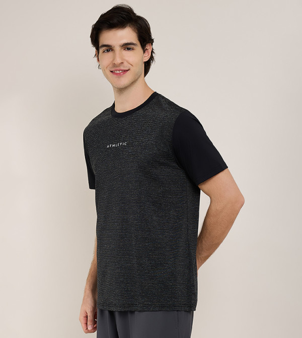 R&B R&B - BLACK Round Neck T-Shirts