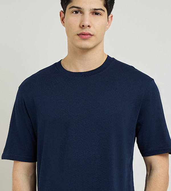 R&B Clothing - Blue Round Neck T-Shirts