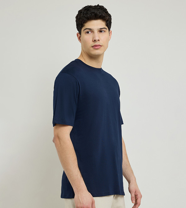 R&B Clothing - Blue Round Neck T-Shirts