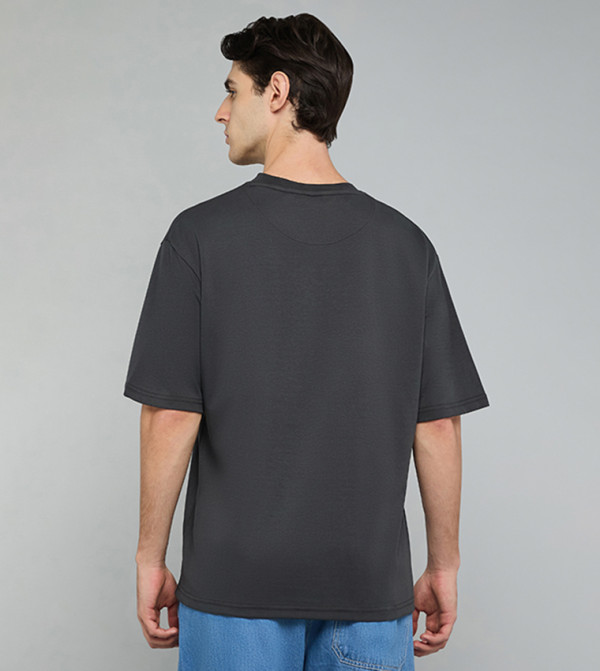 أر آند بي  daily-essentials - رمادي Round Neck T-Shirts