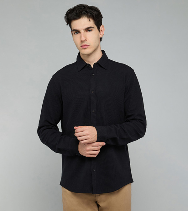 R&B  Casual Shirts - BLACK Long Sleeves