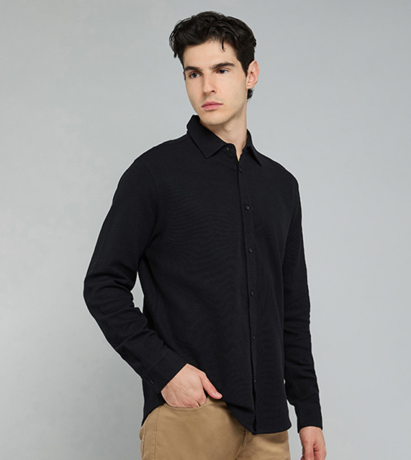 R&B  Casual Shirts - BLACK Long Sleeves