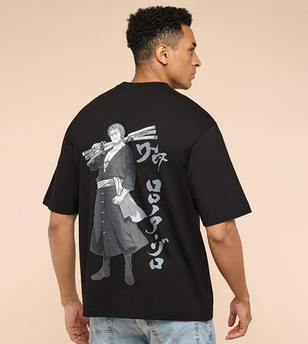 R&B R&B - BLACK Round Neck T-Shirts