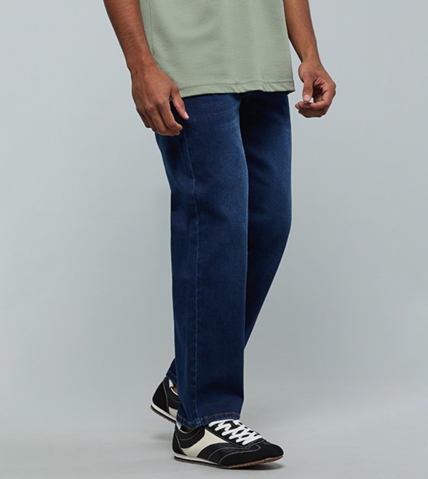 أر آند بي  بناطيل جينز - أزرق Straight Jeans