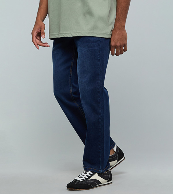 أر آند بي  بناطيل جينز - أزرق Straight Jeans