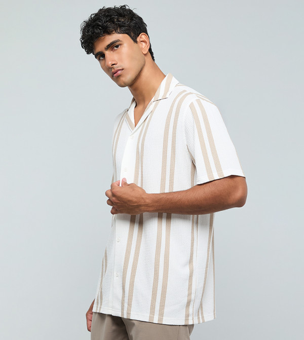 أر آند بي  أكمام قصيرة - بني  Short Sleeves