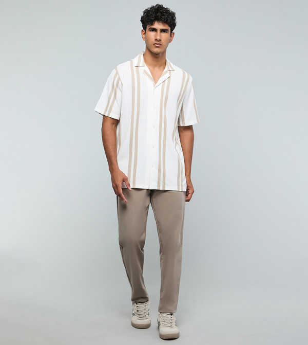 أر آند بي  أكمام قصيرة - بني  Short Sleeves