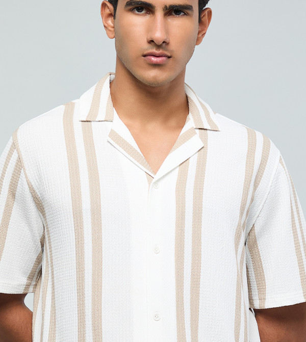 أر آند بي  أكمام قصيرة - بني  Short Sleeves