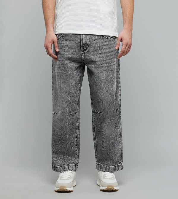 أر آند بي  جينزات قصة مستقيمة - رمادي Straight Jeans