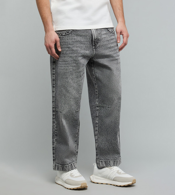 أر آند بي  جينزات قصة مستقيمة - رمادي Straight Jeans