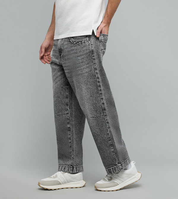 أر آند بي  جينزات قصة مستقيمة - رمادي Straight Jeans
