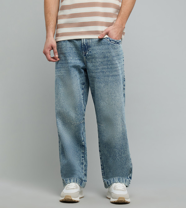 أر آند بي بناطيل جينز - أزرق Relaxed Jeans