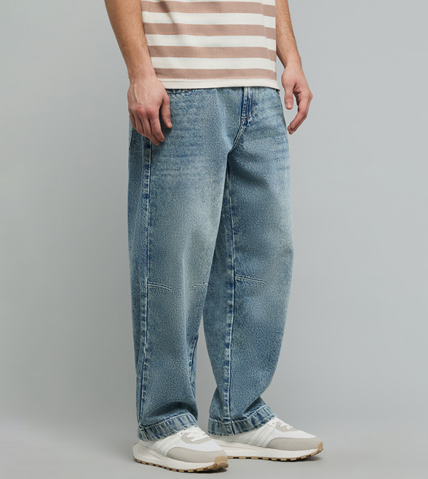 أر آند بي بناطيل جينز - أزرق Relaxed Jeans