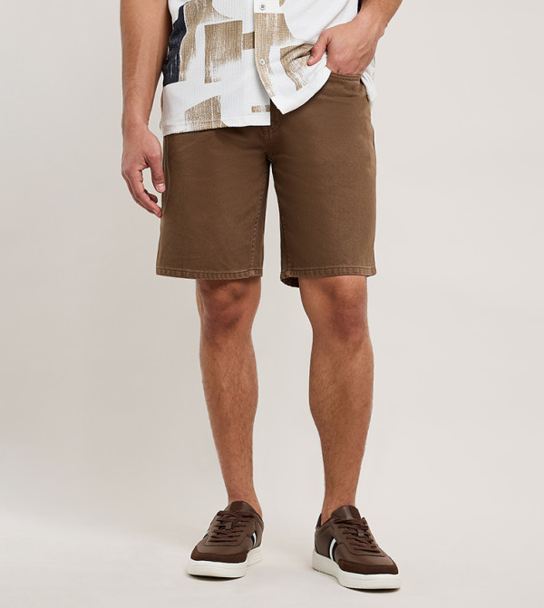 R&B  Denim Shorts - Brown Denim shorts