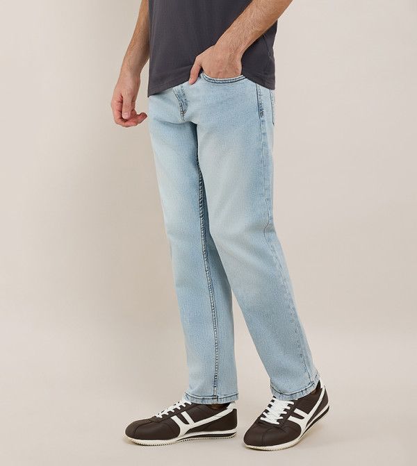 أر آند بي  بناطيل جينز - أزرق Straight Jeans