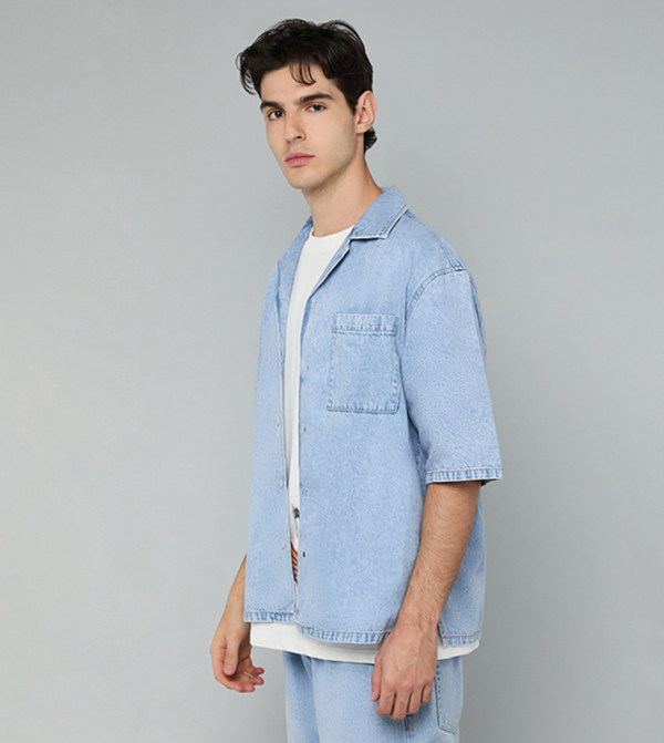 أر آند بي  أكمام قصيرة - أزرق Short Sleeves