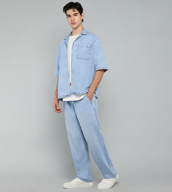 أر آند بي  جينزات واسعة  - أزرق Relaxed Jeans