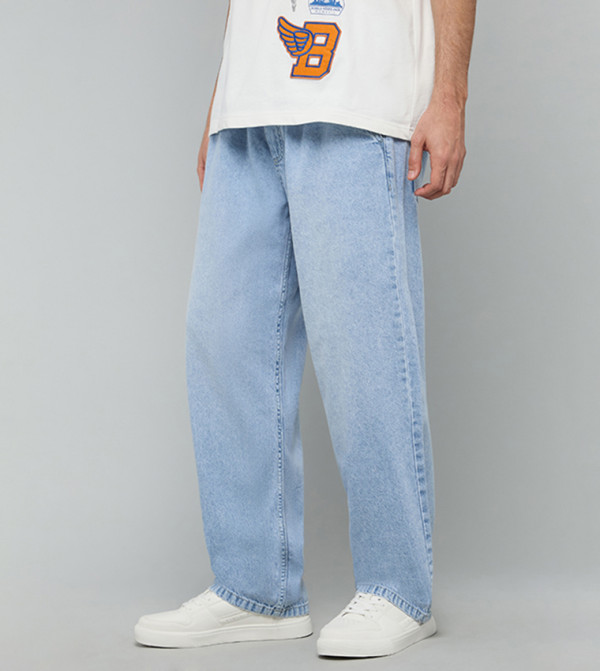 أر آند بي  جينزات واسعة  - أزرق Relaxed Jeans