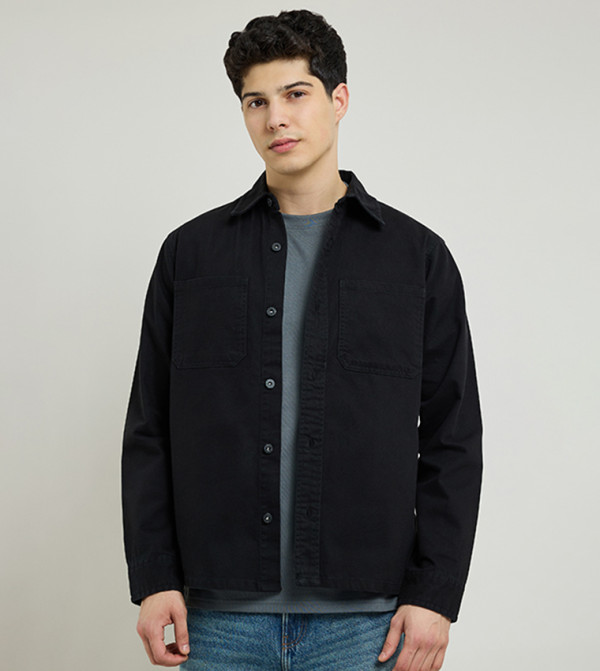 أر آند بي  قميص كاجوال - أسود Long Sleeves