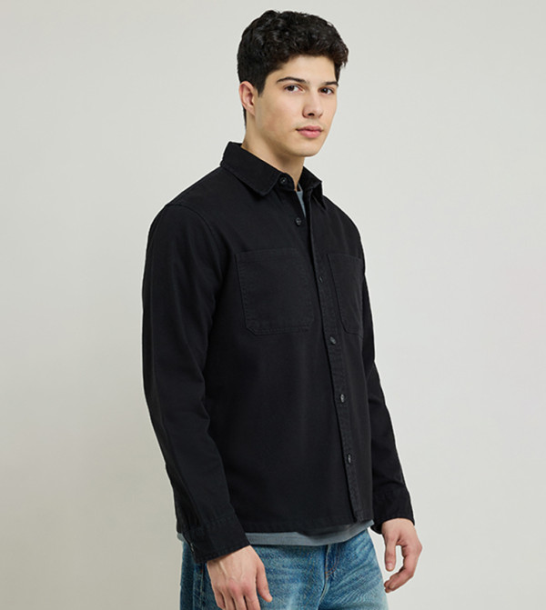 أر آند بي  قميص كاجوال - أسود Long Sleeves