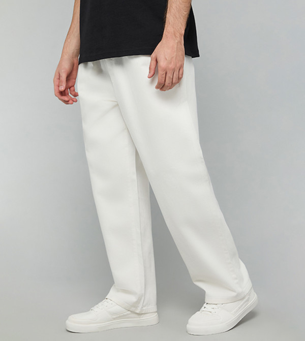 أر آند بي جينزات واسعة - أبيض Relaxed Jeans