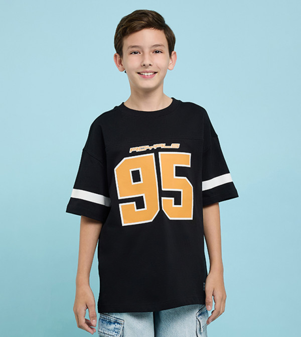 أر آند بي  varsity-graphics - أسود T-shirts