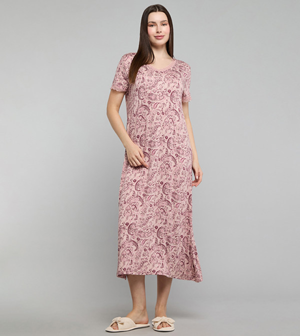 R&B  Night Dress & Gowns - Pink Night Dress & Gowns