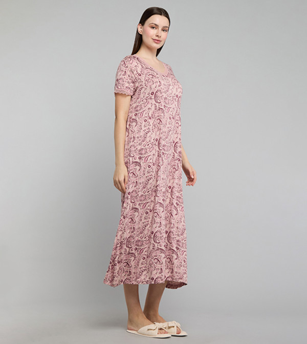 R&B  Night Dress & Gowns - Pink Night Dress & Gowns