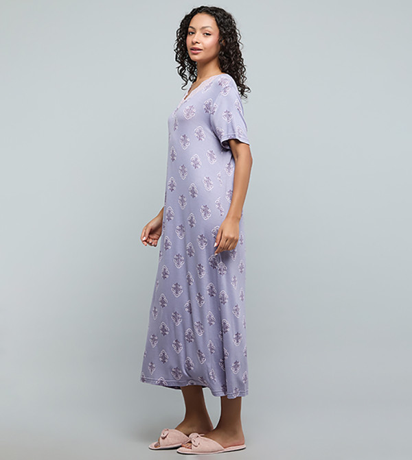 R&B  Night Dress & Gowns - Purple Night Dress & Gowns