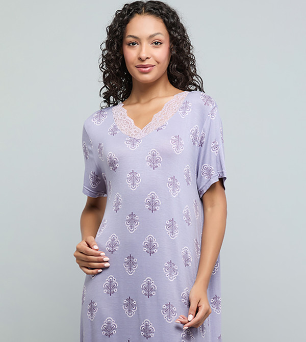 R&B  Night Dress & Gowns - Purple Night Dress & Gowns