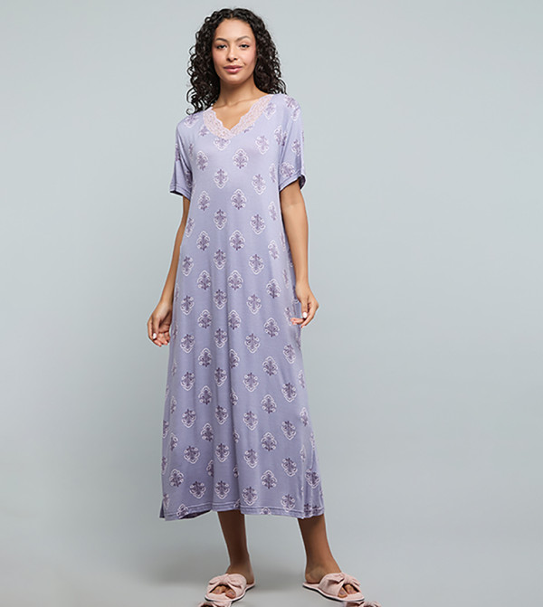 R&B  Night Dress & Gowns - Purple Night Dress & Gowns