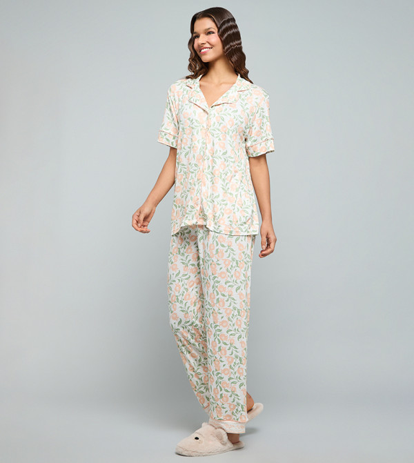أر آند بي  ملابس نوم - كريمي  Pyjama Set