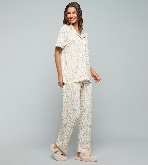 أر آند بي  ملابس نوم - كريمي  Pyjama Set