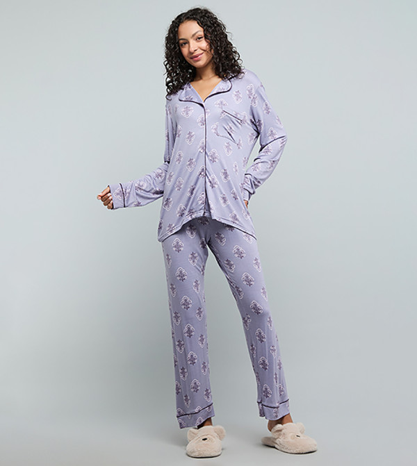أر آند بي ملابس نوم - بنفسجي Pyjama Set