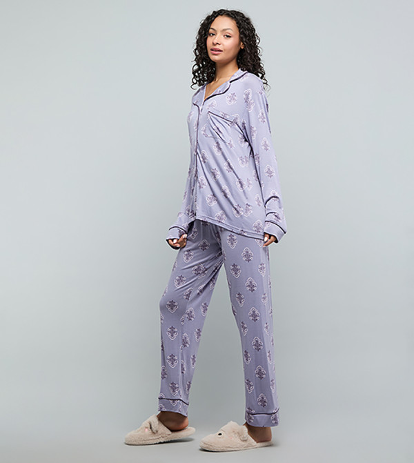 أر آند بي ملابس نوم - بنفسجي Pyjama Set