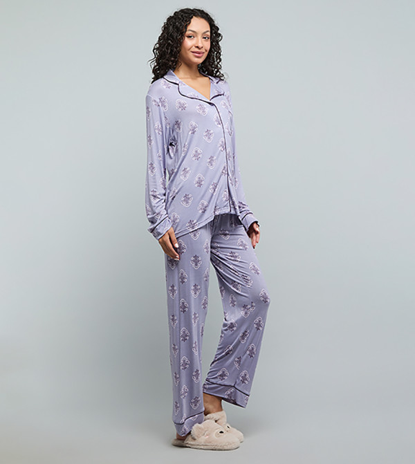 أر آند بي ملابس نوم - بنفسجي Pyjama Set