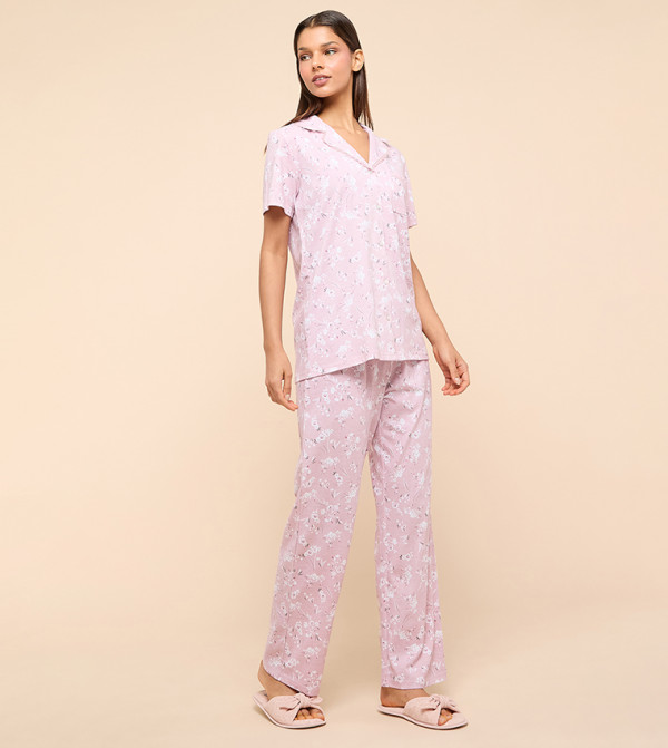 أر آند بي  ملابس نوم - وردي Pyjama Set