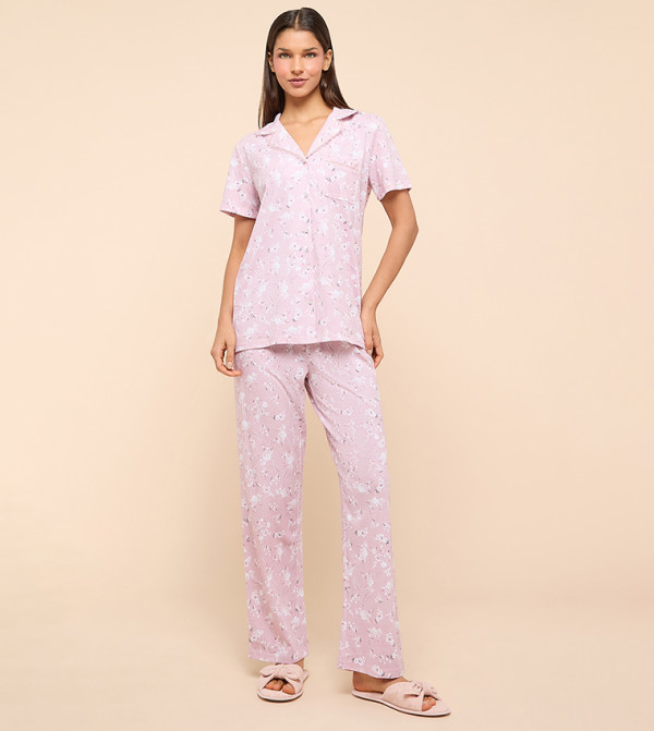 أر آند بي  ملابس نوم - وردي Pyjama Set