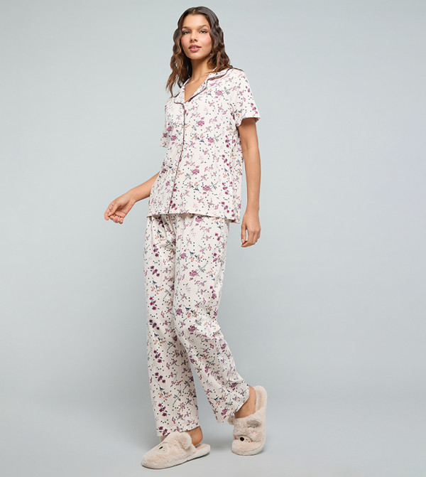 أر آند بي  ملابس نوم - بيج Pyjama Set