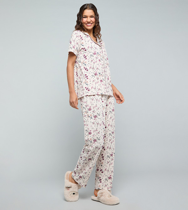 أر آند بي  ملابس نوم - بيج Pyjama Set