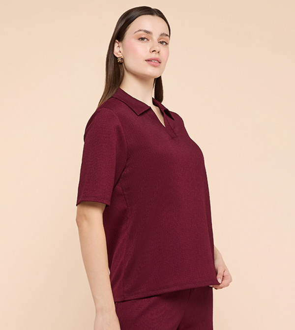 R&B R&B - Maroon Casual Tops