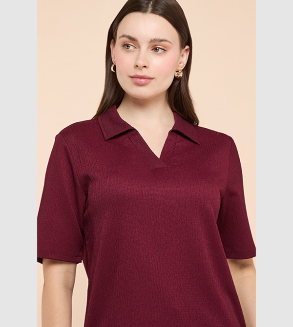R&B R&B - Maroon Casual Tops