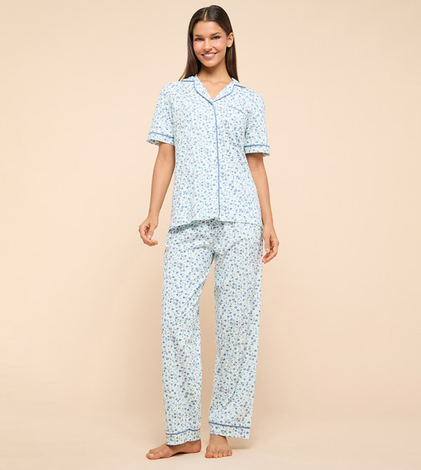 أر آند بي  caution-hottest-deals-ksa - أزرق مائي Pyjama Set
