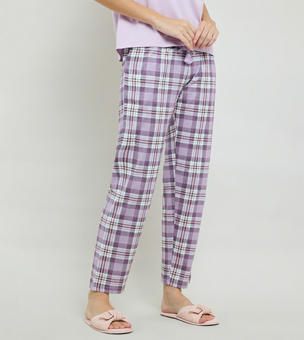 R&B micro-checks - Purple Bottoms