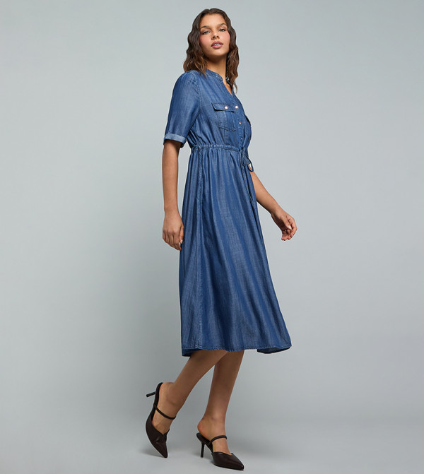 أر آند بي  فساتين تيشيرت - أزرق غامق  Shirt & T-Shirt Dresses